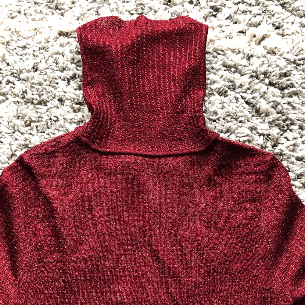 Alice & Olivia fitted cowl neck red sweater